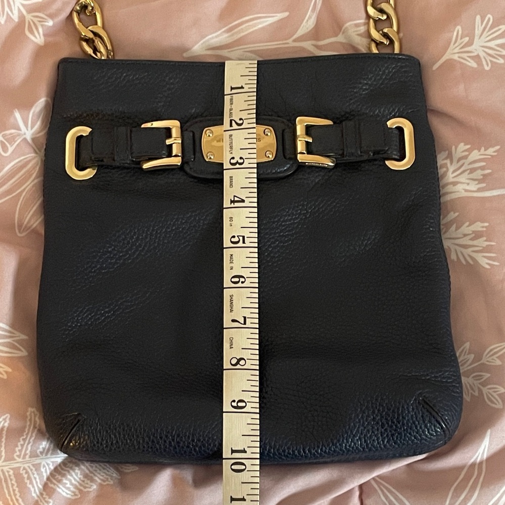 Michael Kors Dark Blue Hamilton Crossbody Bag with Gold Accents - Picture 13 of 15